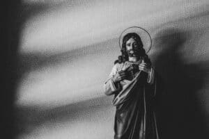 Black and white image of Jesus Christ