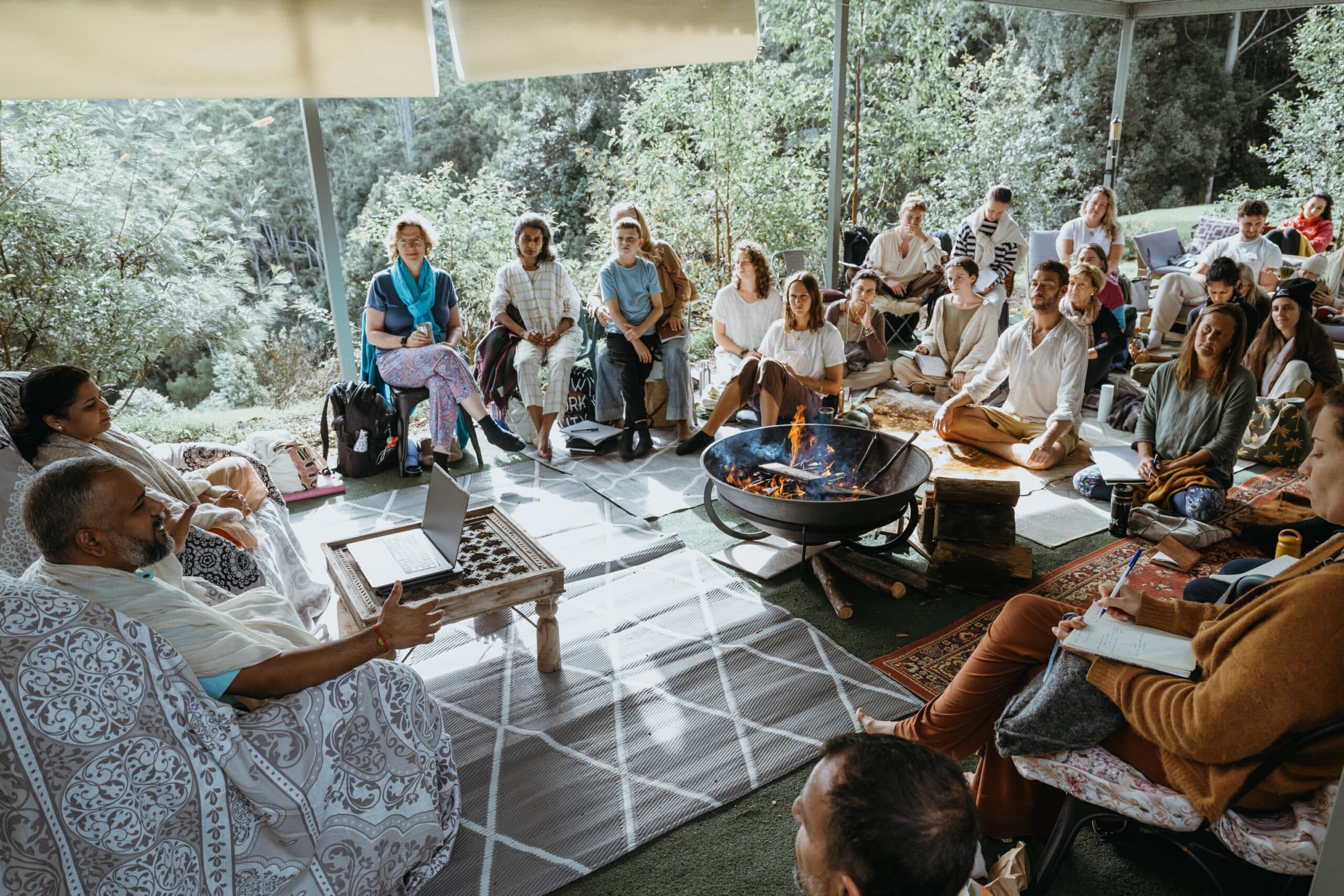 Vaidyas Harsha & Pavani Raju teaching marma to their students