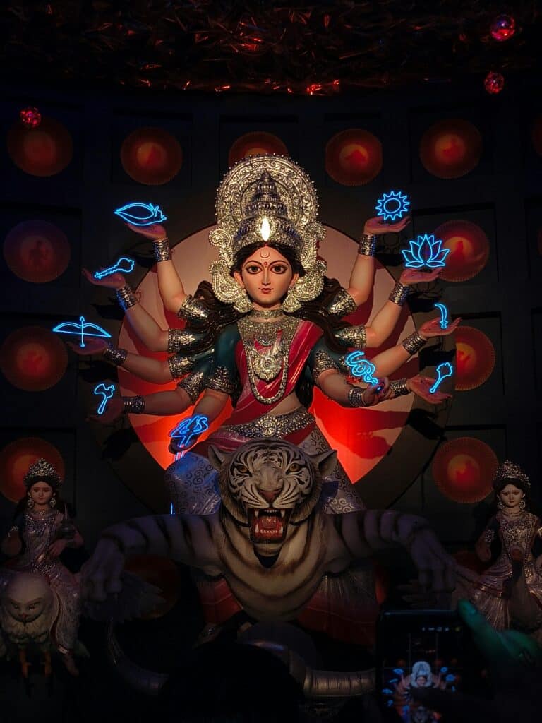 Hindu goddess, Durga with tiger 